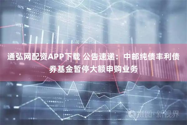 通弘网配资APP下载 公告速递：中邮纯债丰利债券基金暂停大额申购业务